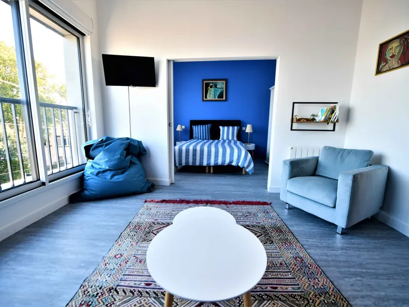 Living room of La Pêcherie, the second-floor flat